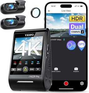 2. VIOFO A229 Pro 3 Channel 4K HDR Dash Cam