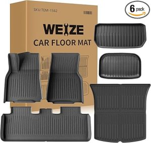 8. Weize Floor Mats for Tesla Model Y